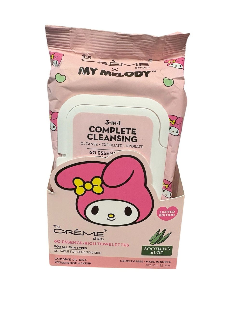 The Crème Shop x My Melody Pink 3-in-1 Complete Cleansing Towelettes - 60 Count